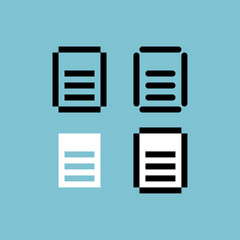 Poster - Pixel art outline sets icon of document icon variation color. Document icon on pixelated style. 8bits perfect for game asset or design asset element for your game design. Simple pixel art icon asset