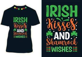 Sticker - Irish Kisses And Shamrock Wishes T-Shirt Design