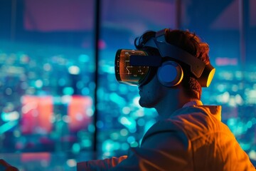 Poster - Man using a vr in an office
