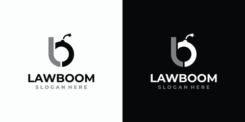 Poster - vector logo design illustration of the initial b bomb shape.