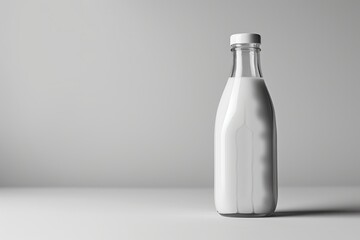Poster - A bottle of milk sitting on a table. Suitable for food and beverage related projects
