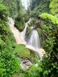 waterfall in the mountain rainforest of central east Africa 