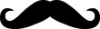 Hipster mustache icon flat vector isolated on transparent background. Black silhouette of adult man Italian moustache. Symbol of Fathers day.old facial hair style.