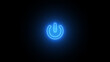 Neon glowing power button icon. Neon light power button turning on and off. neon Power Button icon on the black background.