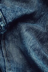 Aufkleber - A detailed shot of a pair of blue jeans, showcasing the texture and color. Ideal for fashion and lifestyle themes