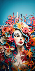 Canvas Print - The Colorful World of Flowers, Fictional Character Created by Generated AI.