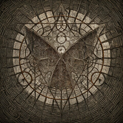 Mystical geometry symbol. Alchemy, occult, philosophical sign. Sacramental design. Astrology and religion concept.