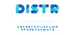 Distr Creative modern technology alphabet fonts. Abstract typography urban sport, techno , fashion, digital, future creative logo font. vector illustration