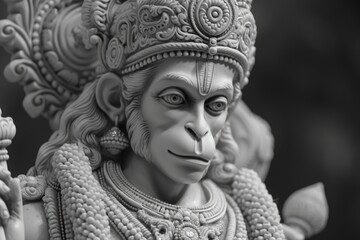 Poster - A detailed close-up of a monkey statue. Perfect for adding a touch of nature and wildlife to any creative project