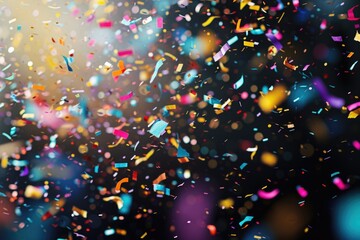 Poster - Colorful confetti falling from the sky, creating a festive atmosphere. Perfect for parties, celebrations, and special occasions