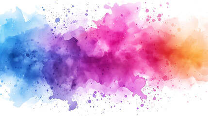 Wall Mural - Abstract Holi colorful watercolor splatters