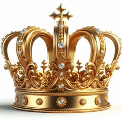 golden crown isolated on white