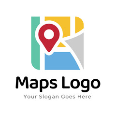 Canvas Print - Map Pin Logo Design Element. Map pin location icon logo design