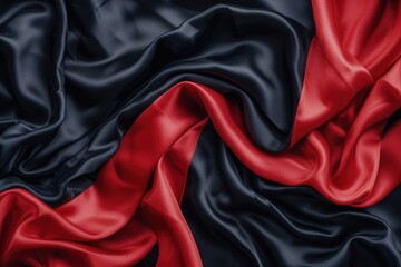 Poster - Red and black fabric up close. Versatile for various design projects