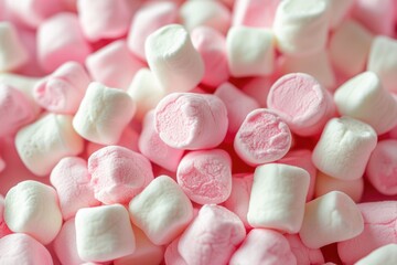 Aufkleber - A pile of marshmallows on a pink background. Perfect for sweet and colorful designs