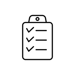 Poster - Clipboard outline icons, minimalist vector illustration ,simple transparent graphic element .Isolated on white background