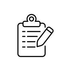 Poster - Clipboard outline icons, minimalist vector illustration ,simple transparent graphic element .Isolated on white background