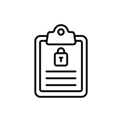 Poster - Clipboard outline icons, minimalist vector illustration ,simple transparent graphic element .Isolated on white background