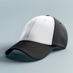 Wall Mural - Modern Two-Tone Baseball Cap on Blue Background - Generative AI