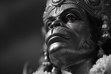 Poster - A close-up view of a statue of a person. Ideal for use in history textbooks or art-related publications