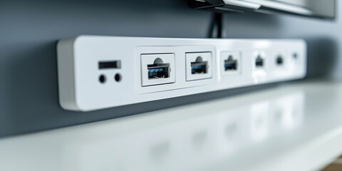 Poster - A close-up view of a TV mounted on a wall. Suitable for various uses