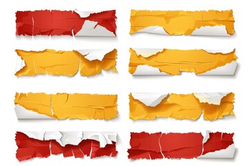 Poster - Torn pieces of paper on a white background. Suitable for various design projects