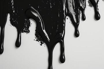 Poster - A black and white photograph capturing the beauty of a dripping liquid. Perfect for adding a touch of elegance to any project
