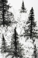 Poster - A black and white photo capturing a group of trees. Perfect for adding a touch of nature to any project