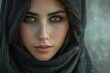 Iranian woman close up detailed photography texture. Iran woman portrait. Horizontal format