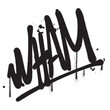 Vector graffiti spray paint word wham isolated vector illustration