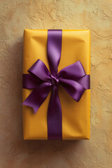 Canvas Print - gift box with gold ribbon