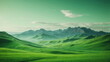 green savanna with mountains