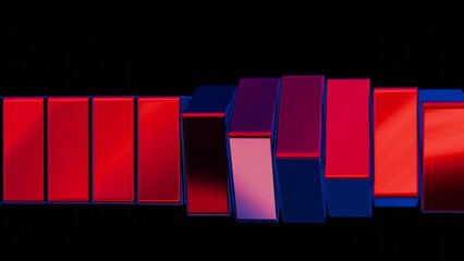 Poster - Abstract 3D cubes spiraling in a mesmerizing manner, creating a hypnotic and visually striking image against a sci-fi black isolated background.