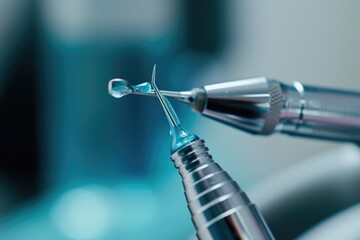 Poster - A close-up view of a person's hand holding a pair of scissors. This image can be used for various purposes