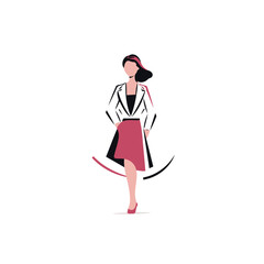 Sticker - Businesswoman in a suit. Vector illustration in a flat style.