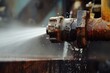 © Fotograf - A close-up view of a fire hydrant spraying water. This image can be used to illustrate concepts such as emergency response, firefighting, or urban infrastructure