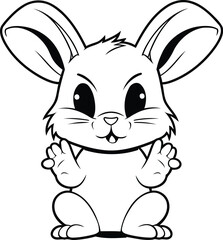 Poster - Rabbit Cartoon Mascot Character Illustration Isolated on white