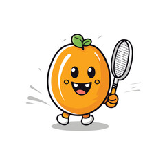 Poster - kawaii kawaii kawaii persimmon mascot vector illustration