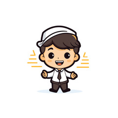 Canvas Print - Cute Businessman Cartoon Mascot Character Design Vector Illustration