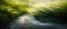 Marsh Stream In Alava, Basque Country, Results In Abstract Image.