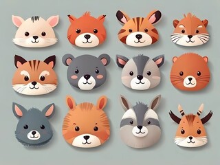 Adorable Animal Portraits: Illustrated Characters with Irresistible Faces