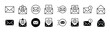 © Vilogsign - Mail thin line icon set. email, E-mail, and envelope icon. Containing send, receive, read, inbox, message, and buttons symbol for app and website. Vector illustration