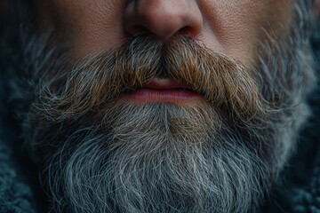 Wall Mural - Close up view of an adult bearded man face