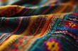 Mexican fabrics traditional pattern macro in tissue sample.