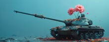 A Symbol Of Contrast, A Tank Adorned With Delicate Flowers Becomes A Reminder Of The Beauty That Can Still Be Found Amidst The Destructive Nature Of War