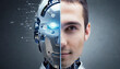 © Mariusz Blach - Portrait of young man with artificial intelligence robot head. AI concept