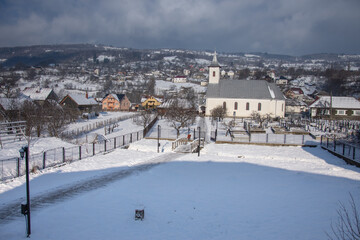 Wall Mural - The Orthodox Church in Lesu, Bistrita, Romania, dedicated to 