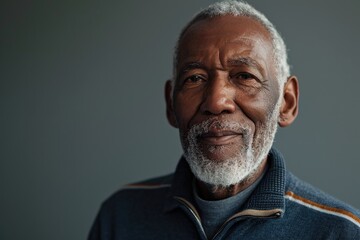 Canvas Print - Smiling African American senior man at home portrait