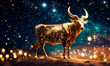 zodiac sign Taurus on a background of stars. Selective focus.