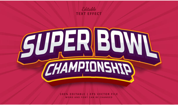 Text Effect Super Bowl Championship Style. Editable Text Effect Style Sport Vintage.